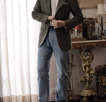 ตัดสูทสีเขียวลายตาราง 2 DGRIE Classic Texture Green Windowpane