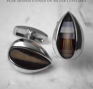 Black/Silver Pear shape Cufflinks 15 Black/Silver Pear shape Cufflinks