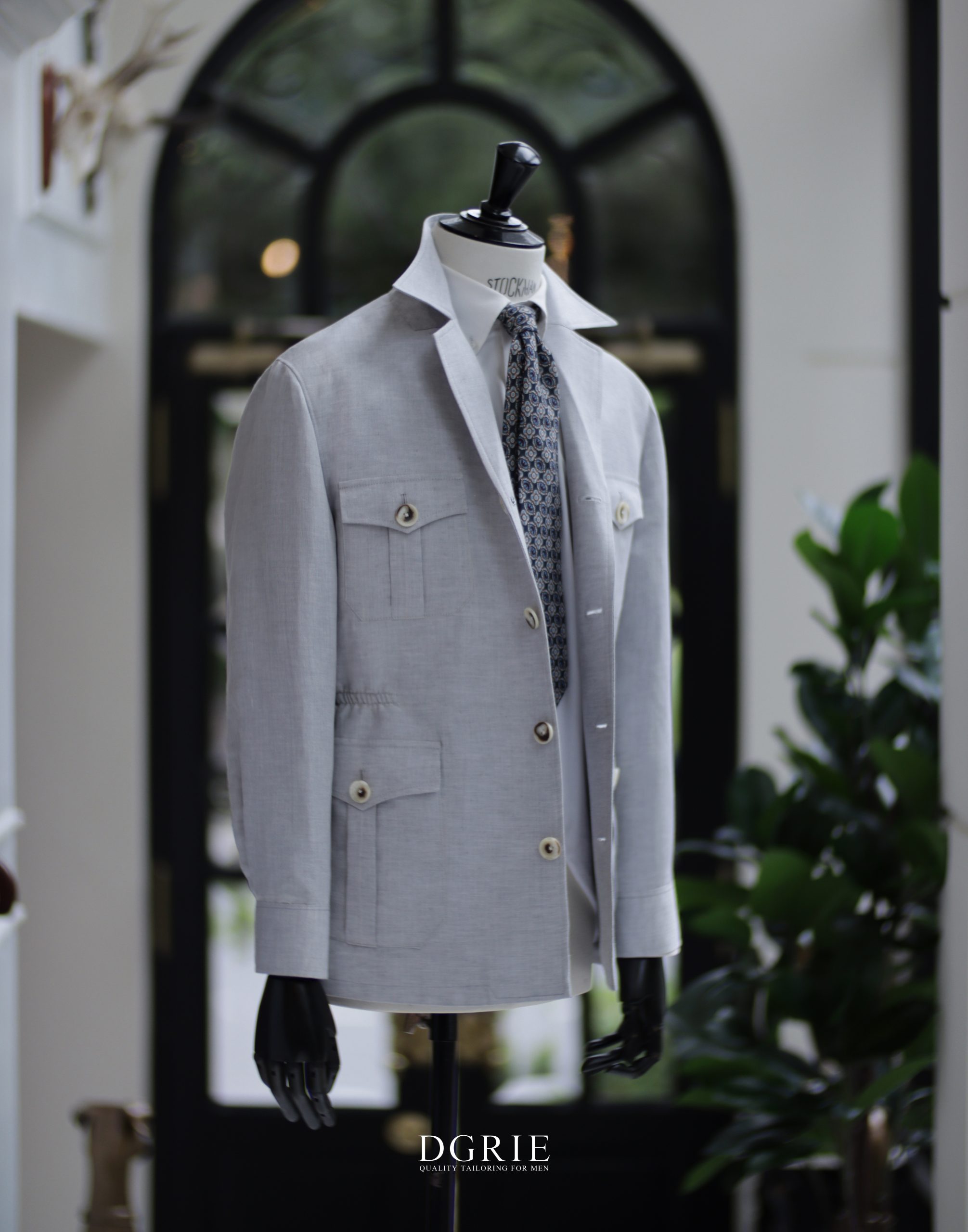 DGRIE LIGHT GREY LINEN SAFARI