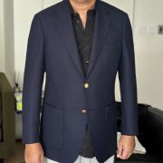 ตัดสูทสีกรม ลายผ้า Italy Wool Hopsack Silk