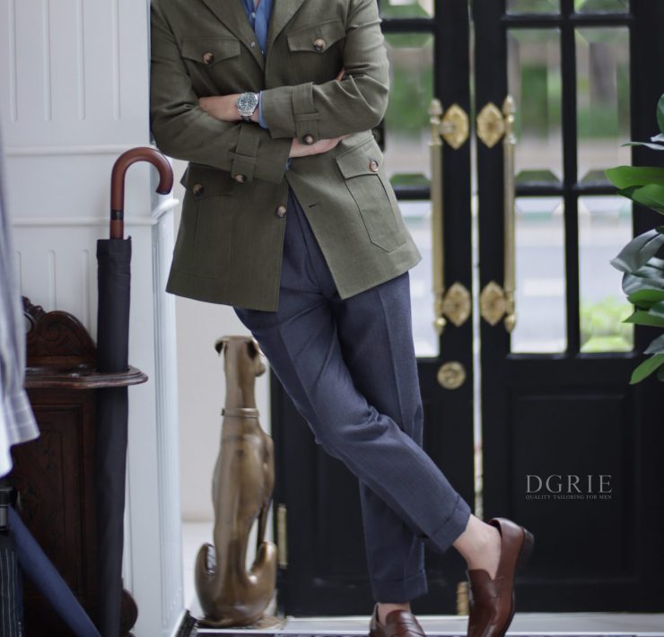 DGRIE Light Olive Green Safari Jacket