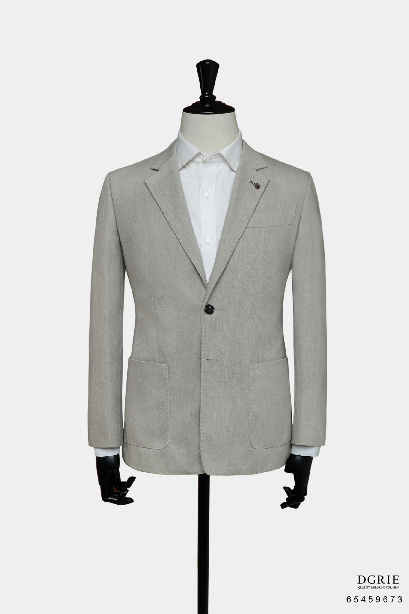 Havana Unlined Natural Linen Gold Lapel Pin Jacket