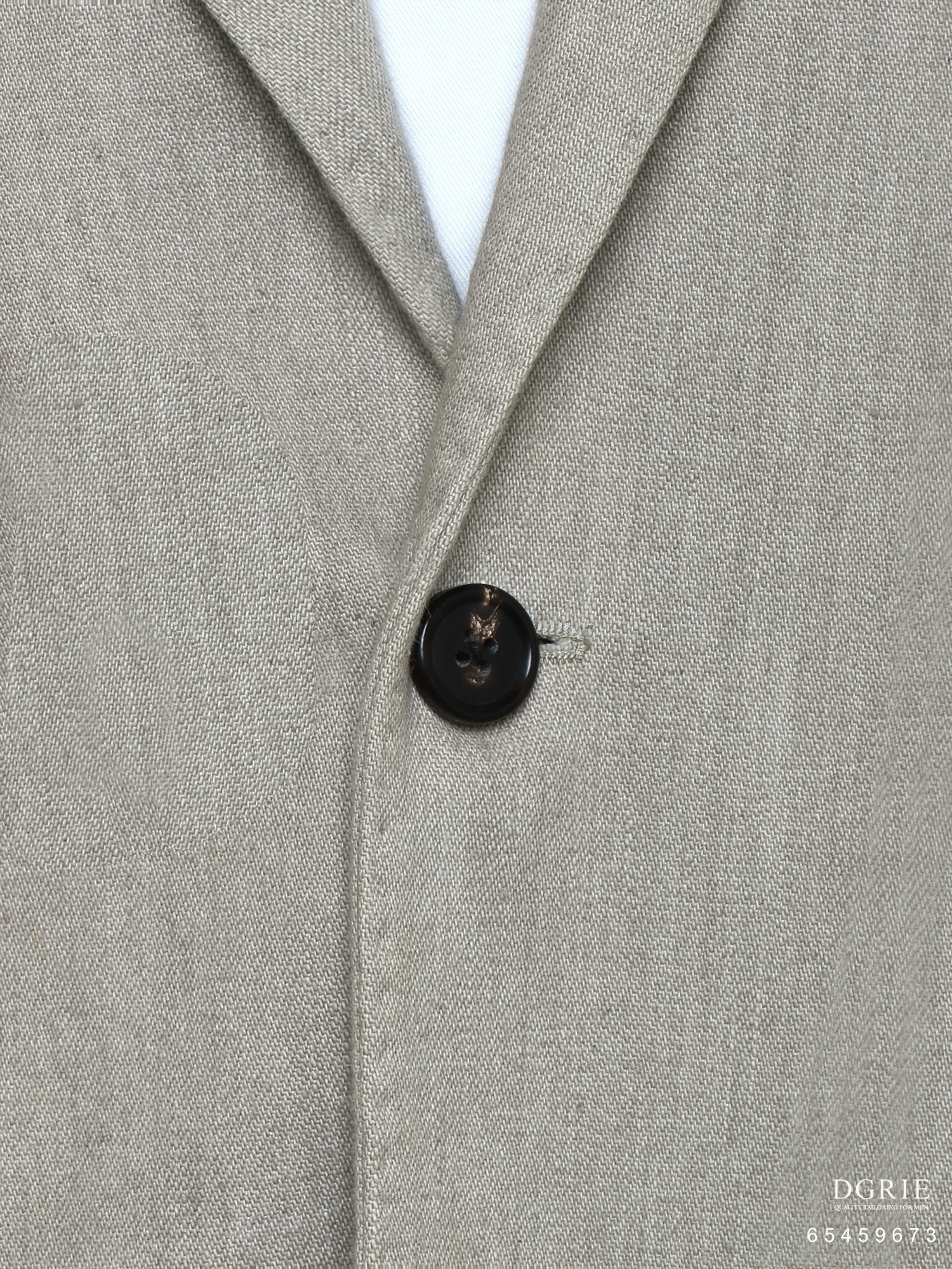Havana Unlined Natural Linen Gold Lapel Pin Jacket