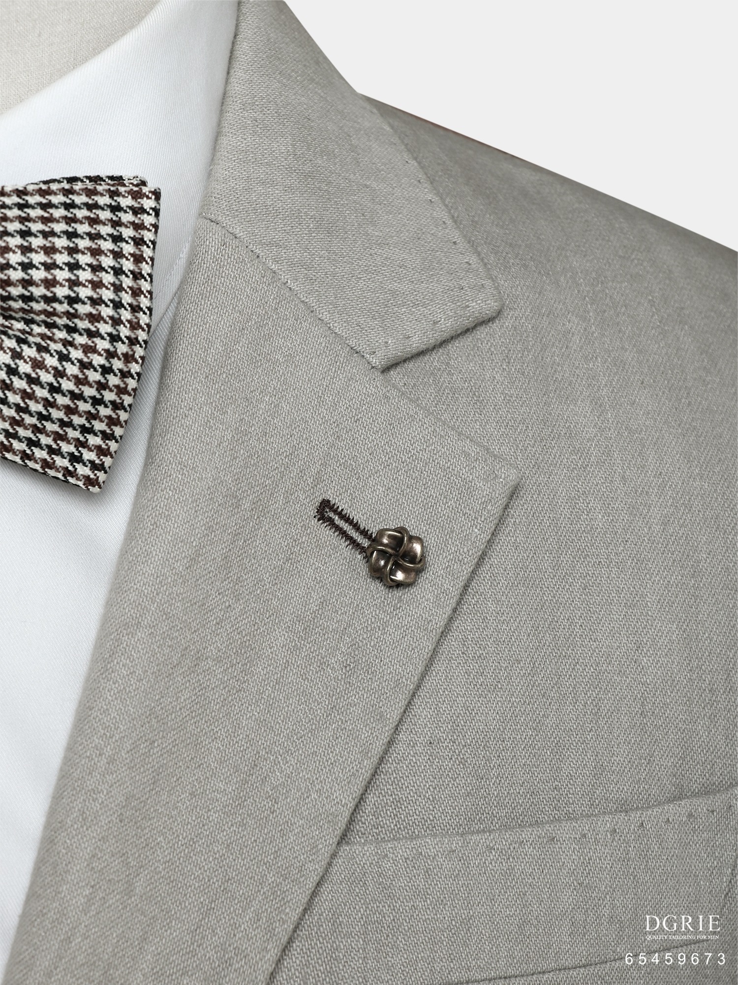 Havana Unlined Natural Linen Gold Lapel Pin Jacket