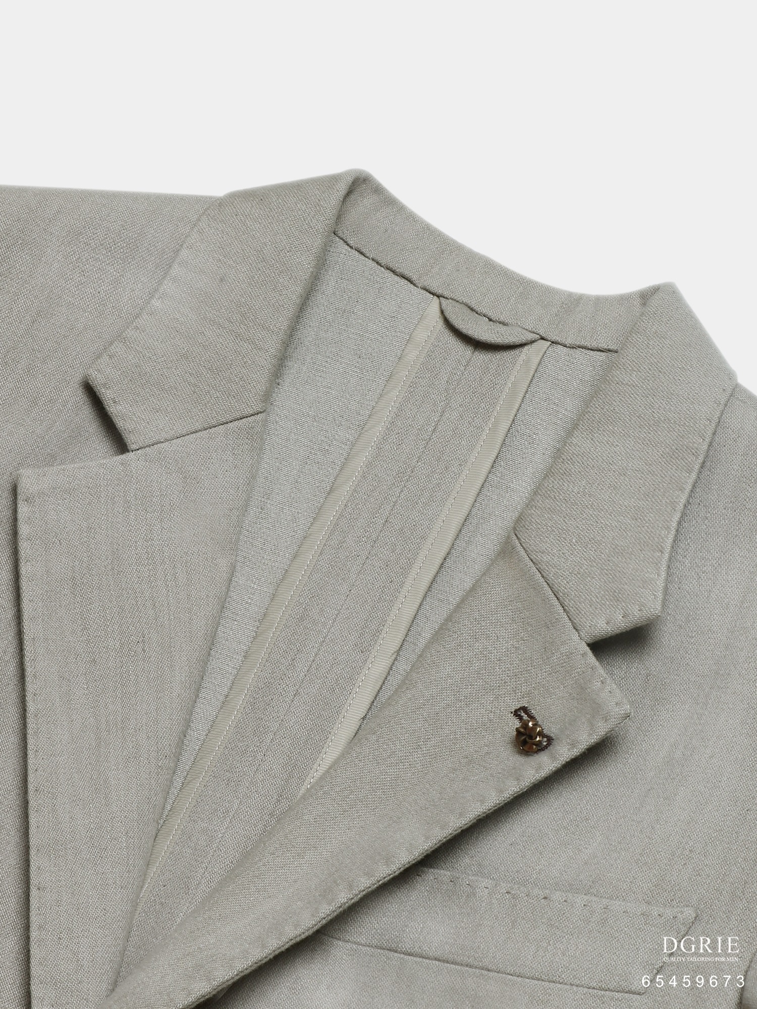 Havana Unlined Natural Linen Gold Lapel Pin Jacket