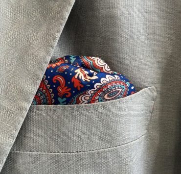 ตัดสูท Jacket Green Linen Notch Lapel Paisley Lining