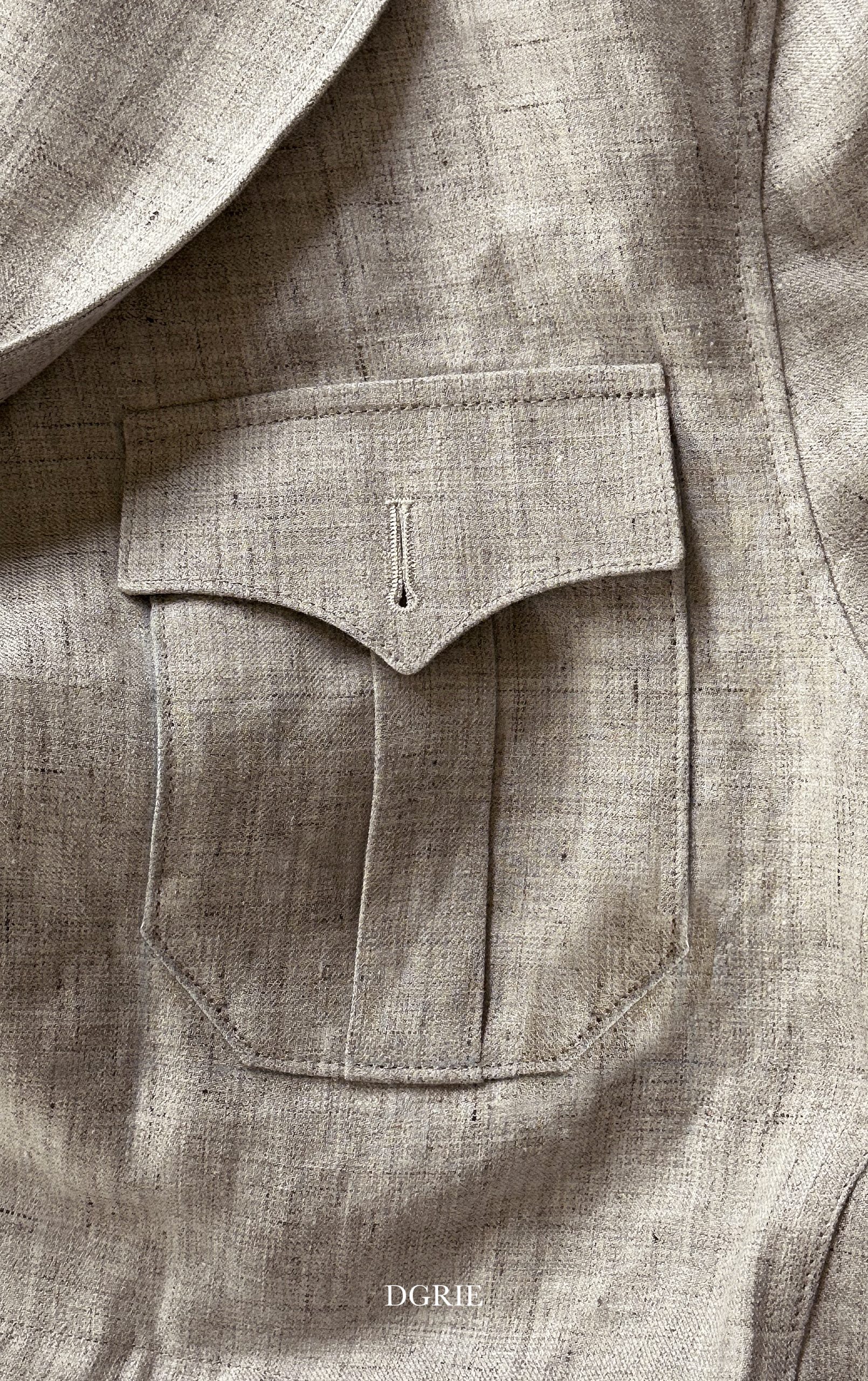 ตัดเสื้อซาฟารี ลินิน DGRIE Linen Safari Jacket Pocket