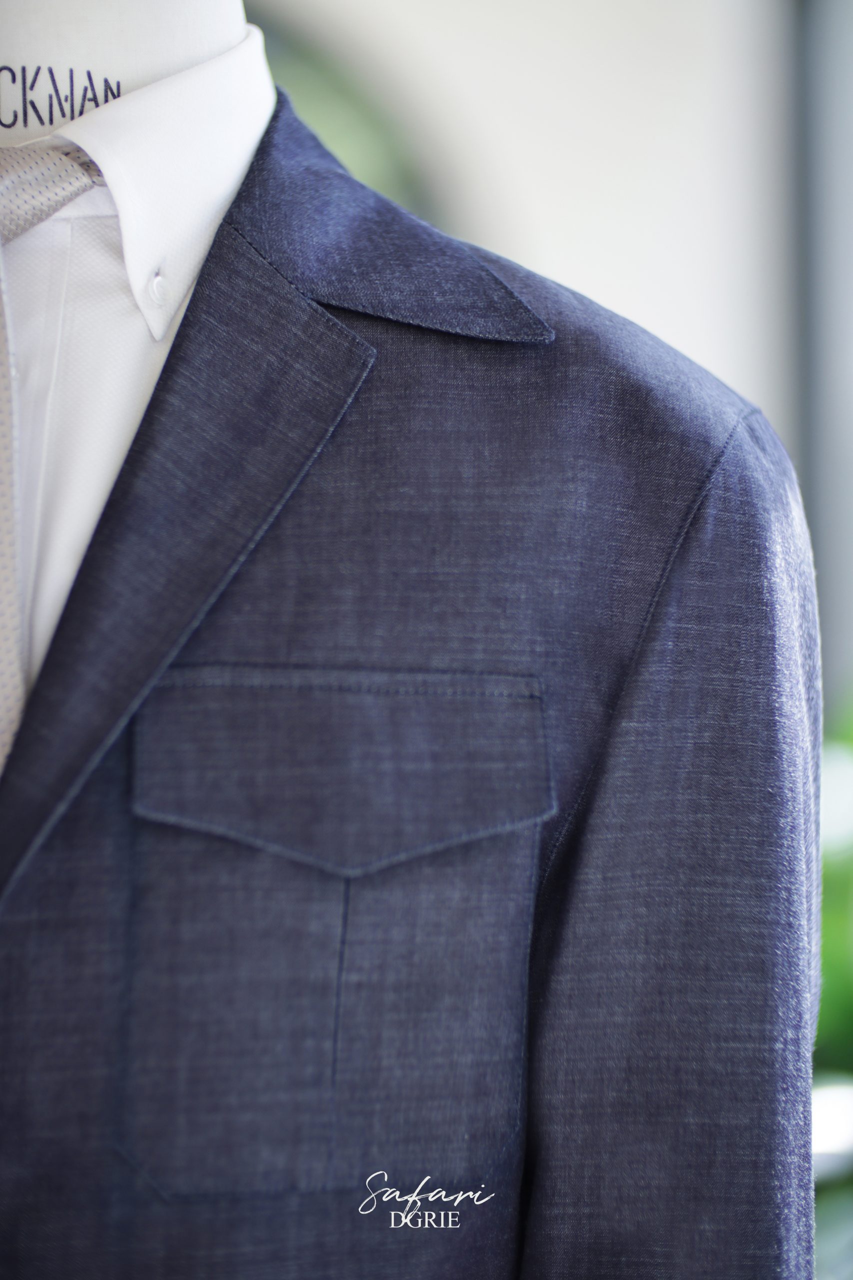 ตัดเสื้อซาฟารี DGRIE Minimal Light Denim Safari Jacket