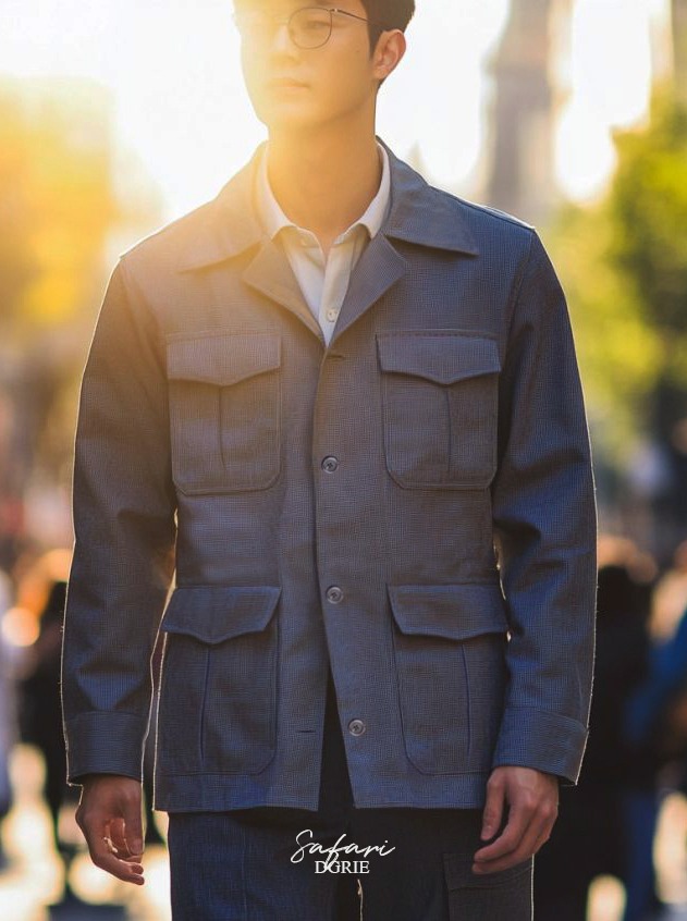 ตัดเสื้อซาฟารี DGRIE Minimal Light Denim Safari Jacket
