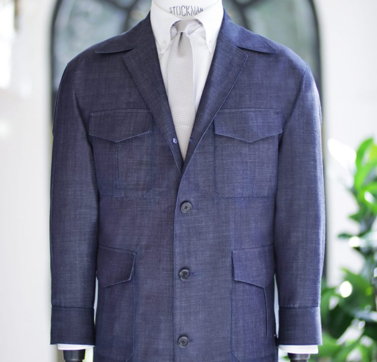 ตัดเสื้อซาฟารี DGRIE Minimal Light Denim Safari Jacket