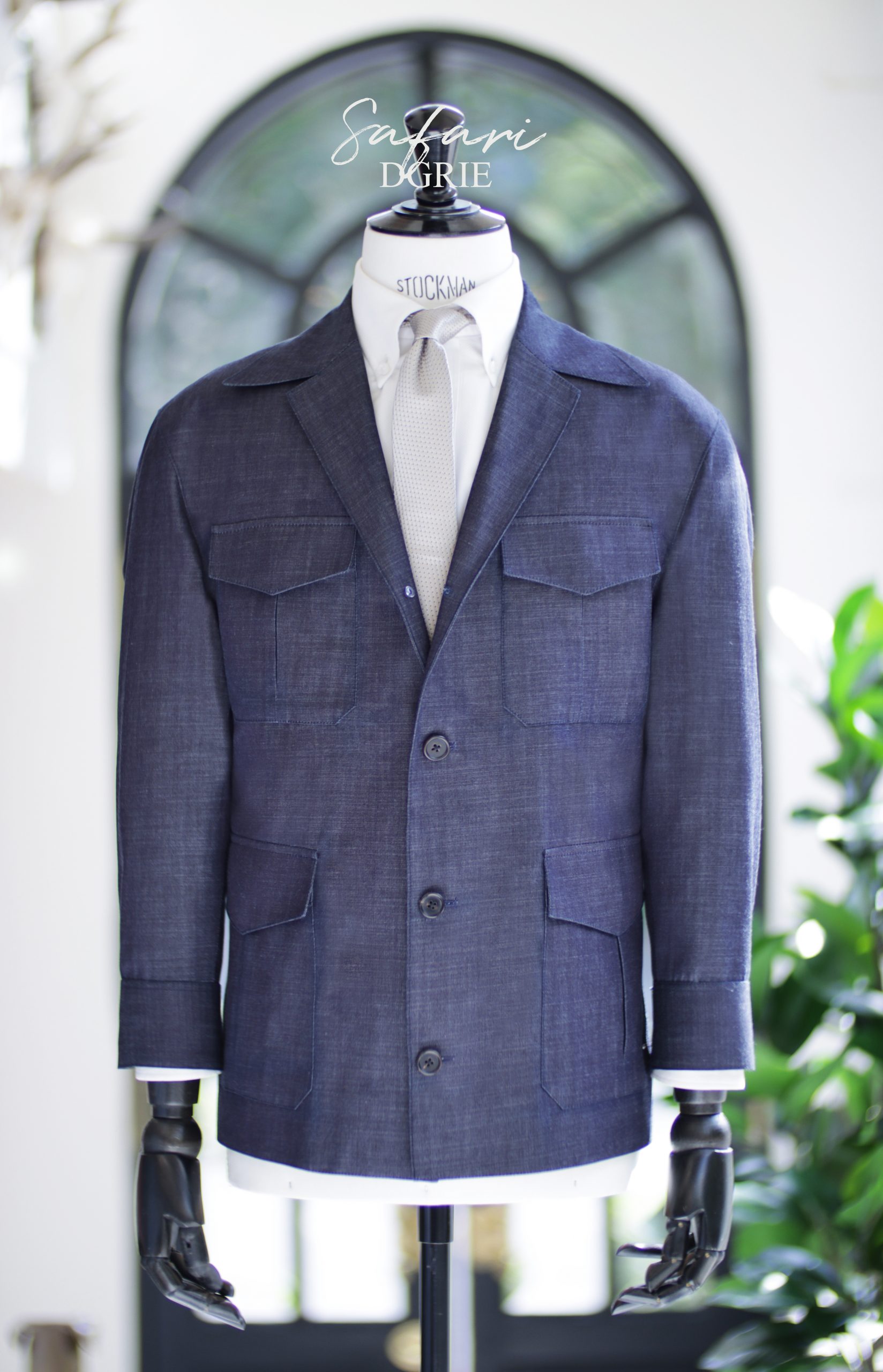 ตัดเสื้อซาฟารี DGRIE Minimal Light Denim Safari Jacket