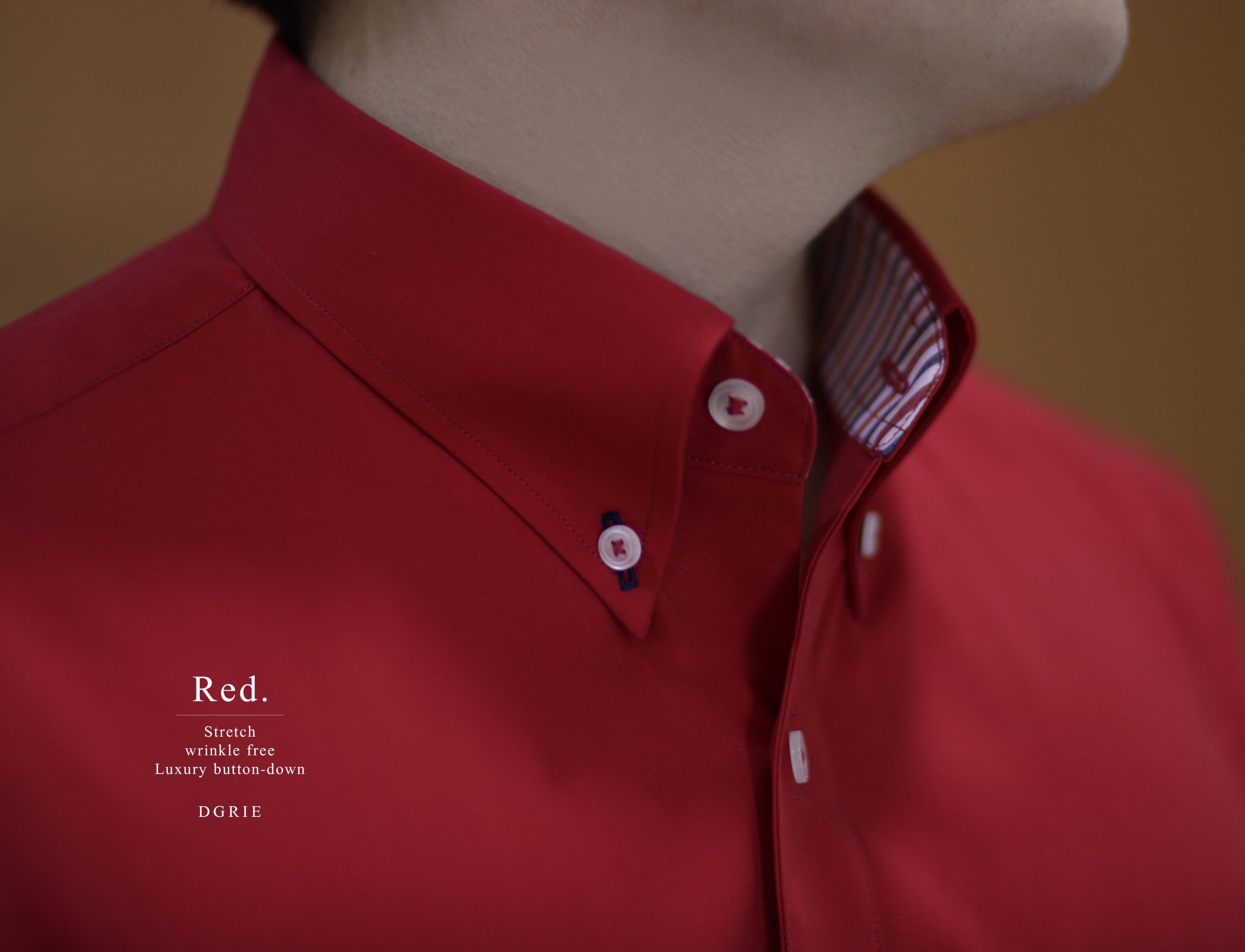 Crimson Red R/P Button down Collar Stretch Shirt
