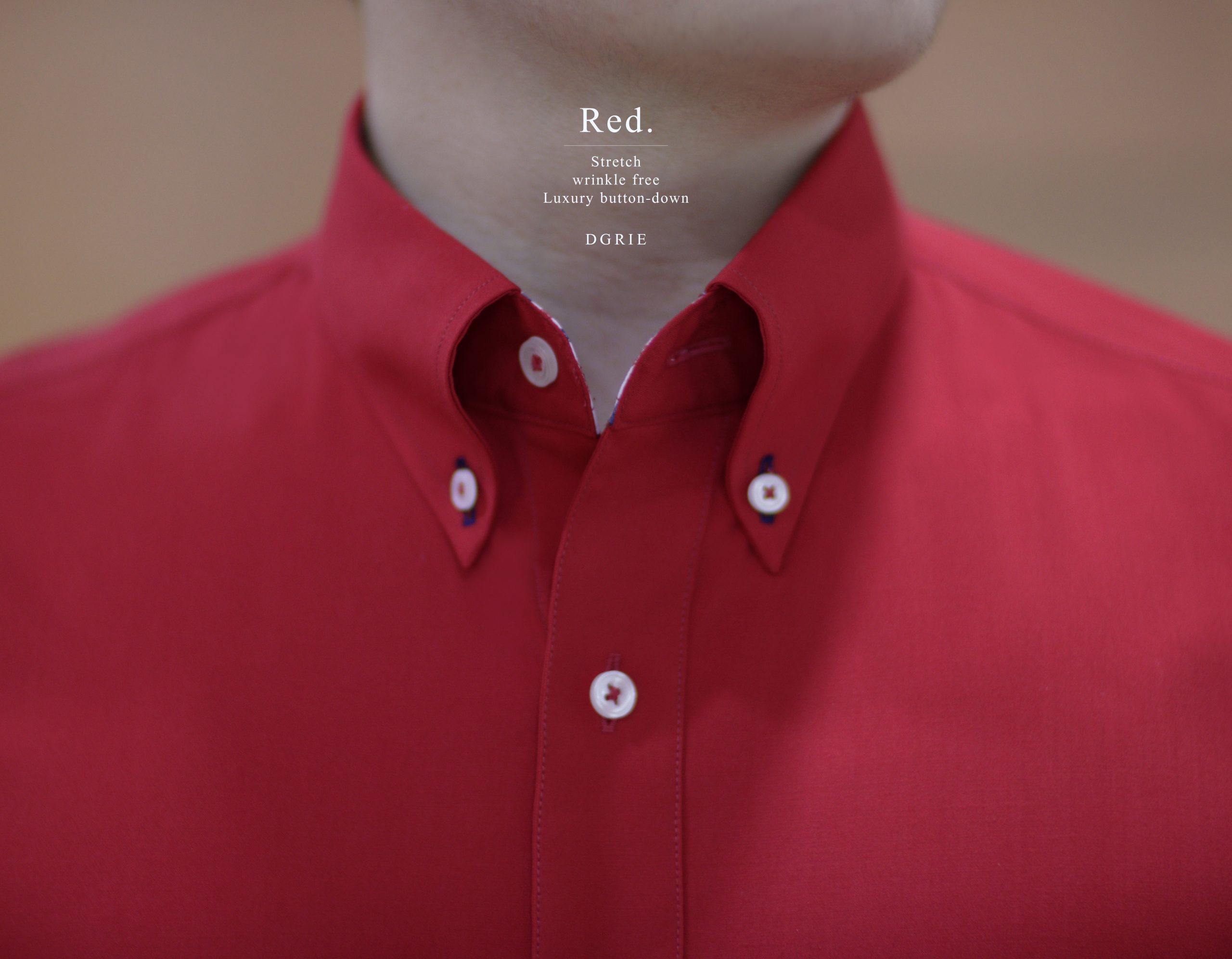 Crimson Red R/P Button down Collar Stretch Shirt