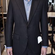 ตัดสูทลายทางสีดำ DGRIE BLACK PINSTRIPE FLANNEL SUITS