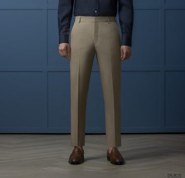 DGRIE PLAY - กางเกงผ้าวูล สีเบจ Slim-fit Wool-Blend Pants, Beige