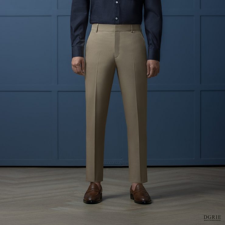 DGRIE PLAY - กางเกงผ้าวูล สีเบจ Slim-fit Wool-Blend Pants, Beige 3 DGRIE PLAY - กางเกงผ้าวูล สีเบจ Slim-fit Wool-Blend Pants, Beige