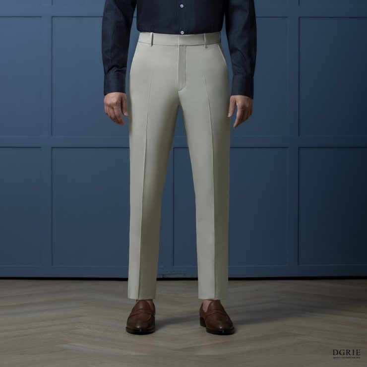 DGRIE PLAY - Slim-fit Wool-Blend Pants, Cream (กางเกงผ้าวูล / สีครีม) 2 DGRIE PLAY - Slim-fit Wool-Blend Pants, Cream (กางเกงผ้าวูล / สีครีม)