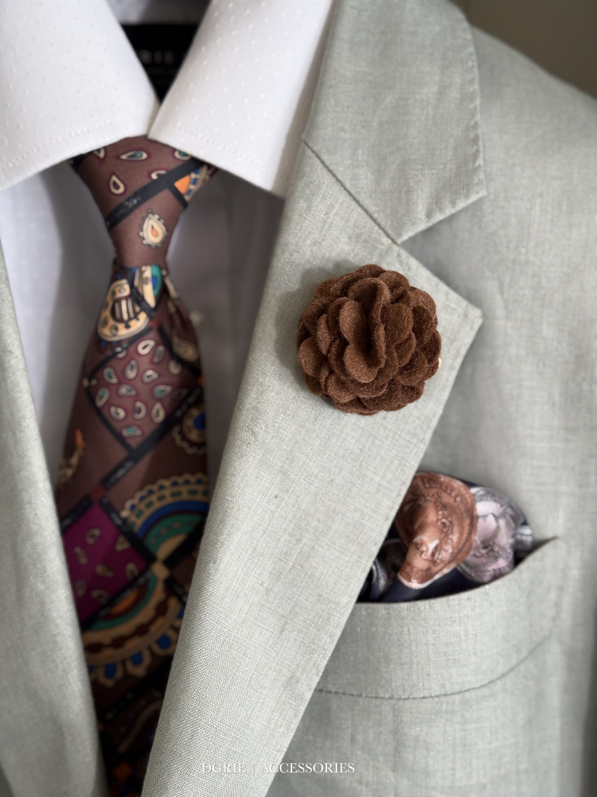 DGRIE Accessories เนคไท ผ้าเช็ดหน้า เครื่องประดับ สำหรับสูท