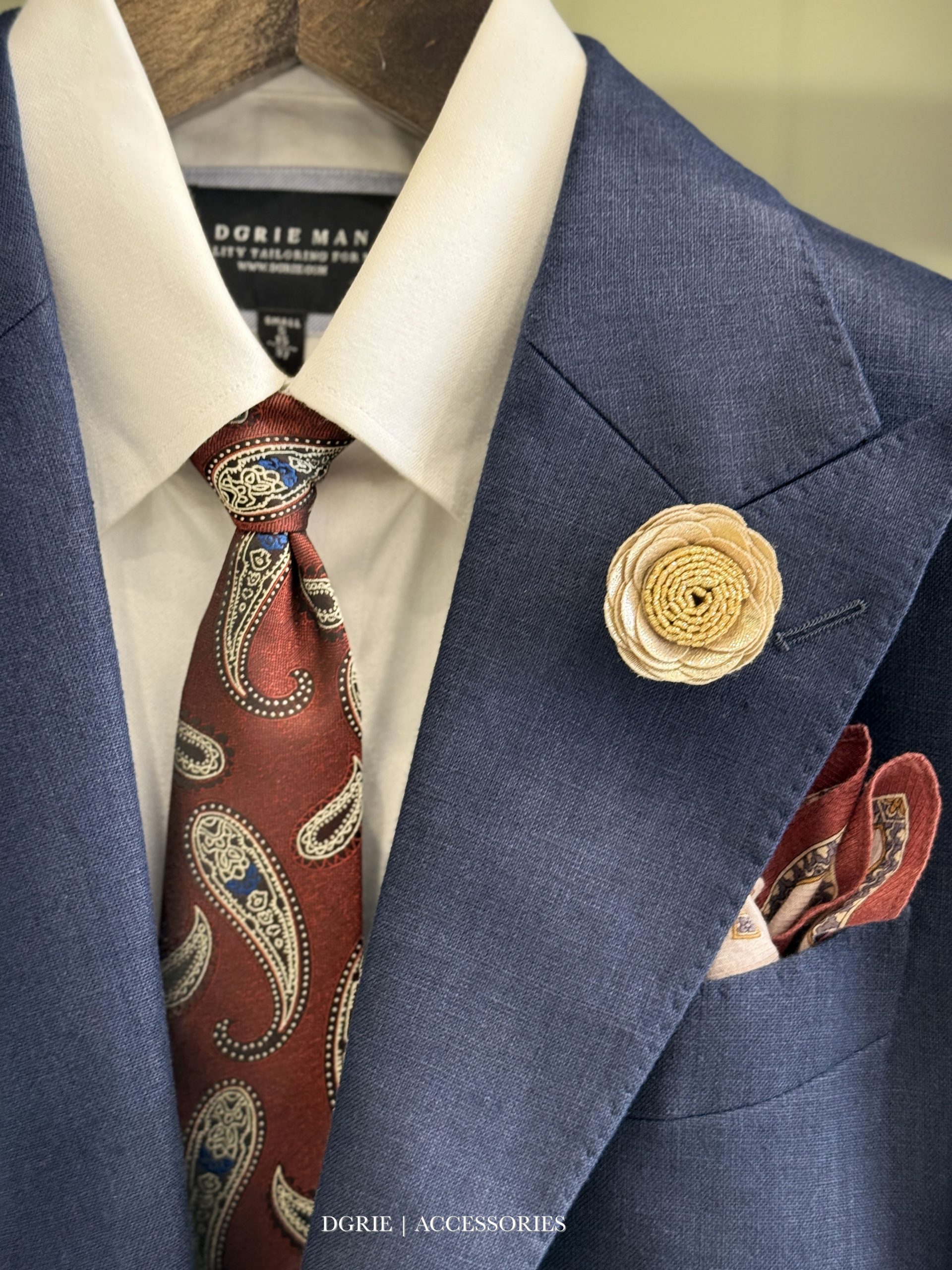 DGRIE Accessories เนคไท ผ้าเช็ดหน้า เครื่องประดับ สำหรับสูท