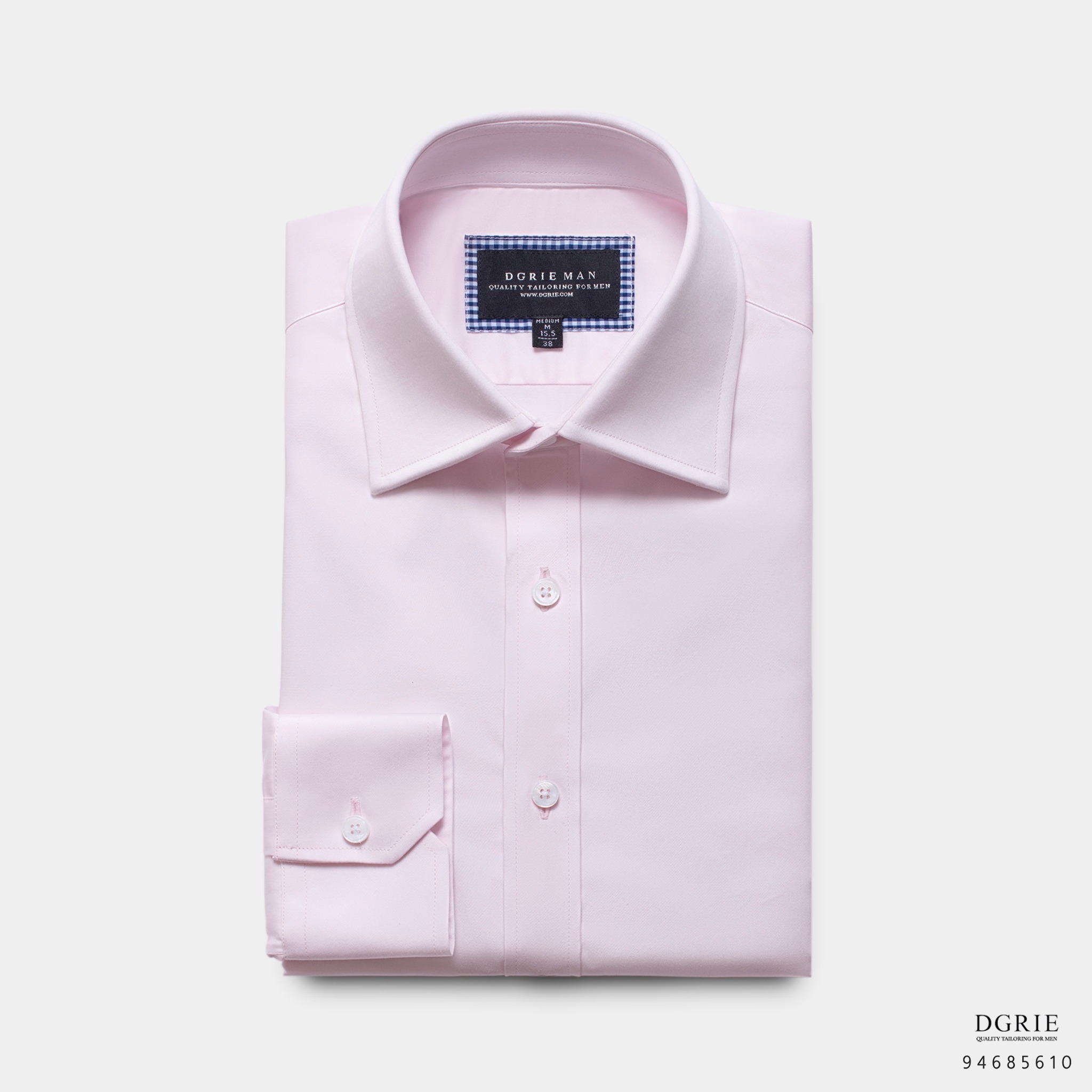 เสื้อเชิ้ตสีชมพู DGRIE Pink Cotton Shirt Spread Collar Edge