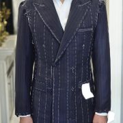 ตัดสูทลายทางสีกรม DGRIE PinStipe Navy Double-Breasted Suits