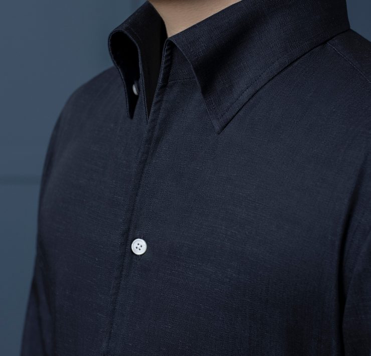One Piece Collar Navy Denim Shirts 18 One Piece Collar Navy Denim Shirts