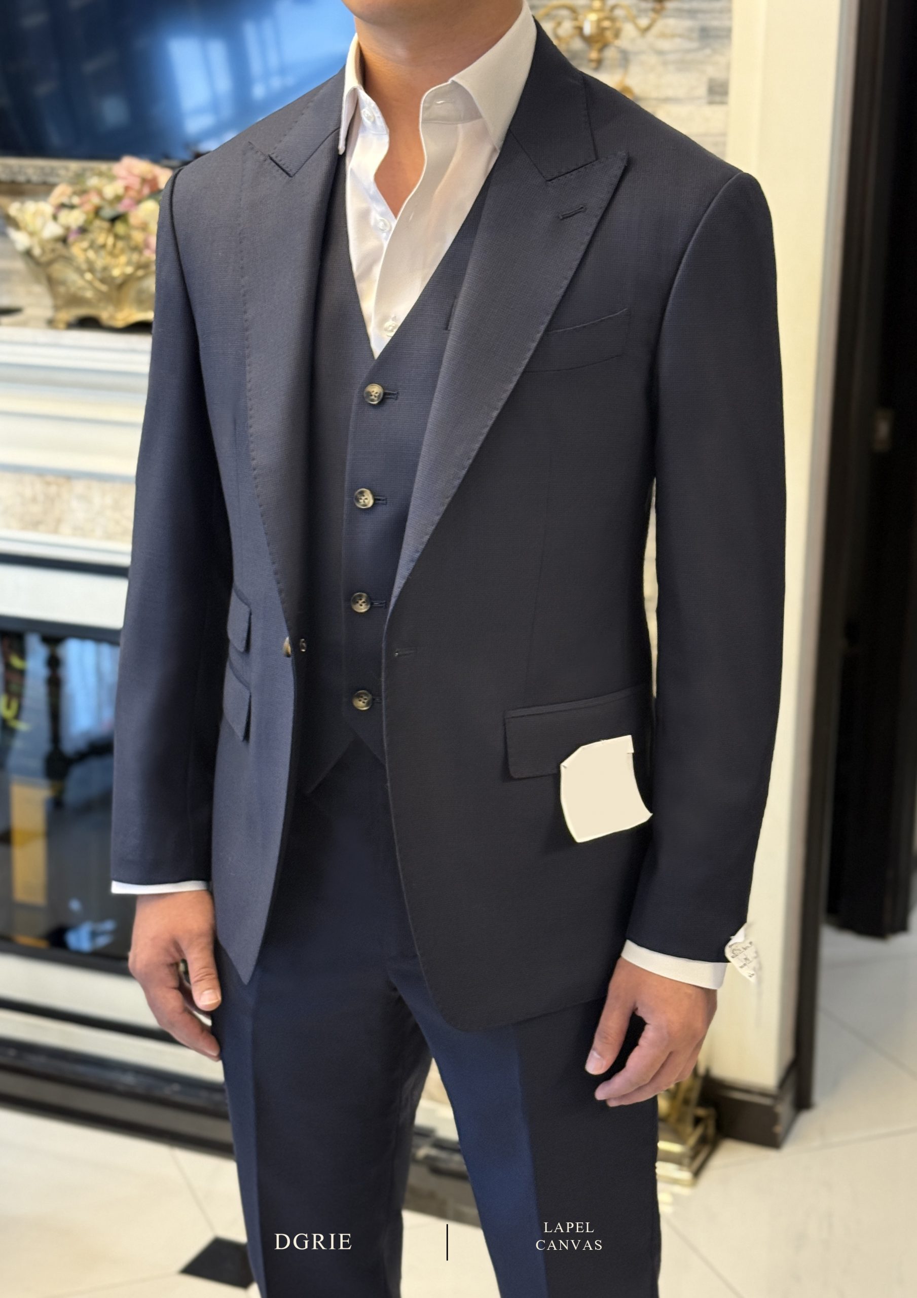 ตัดสูท 3 Piece Suits Peal Lapel Half-Lapel Canvas