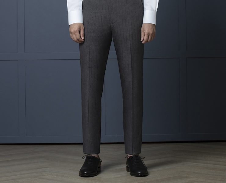 กางเกงลายตาราง สีเทา Dark Gray WindowPane pants