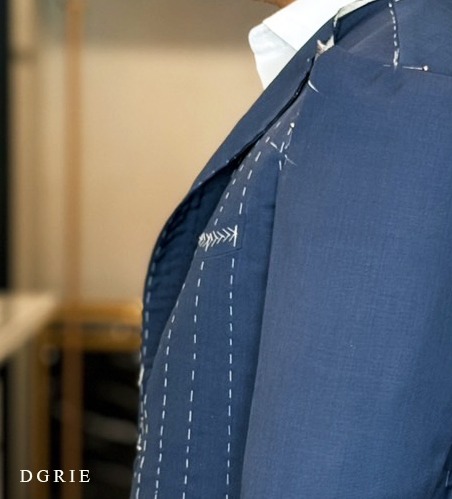DGRIE FITTING : NAVY SUIT HAND LAPEL CANVAS
