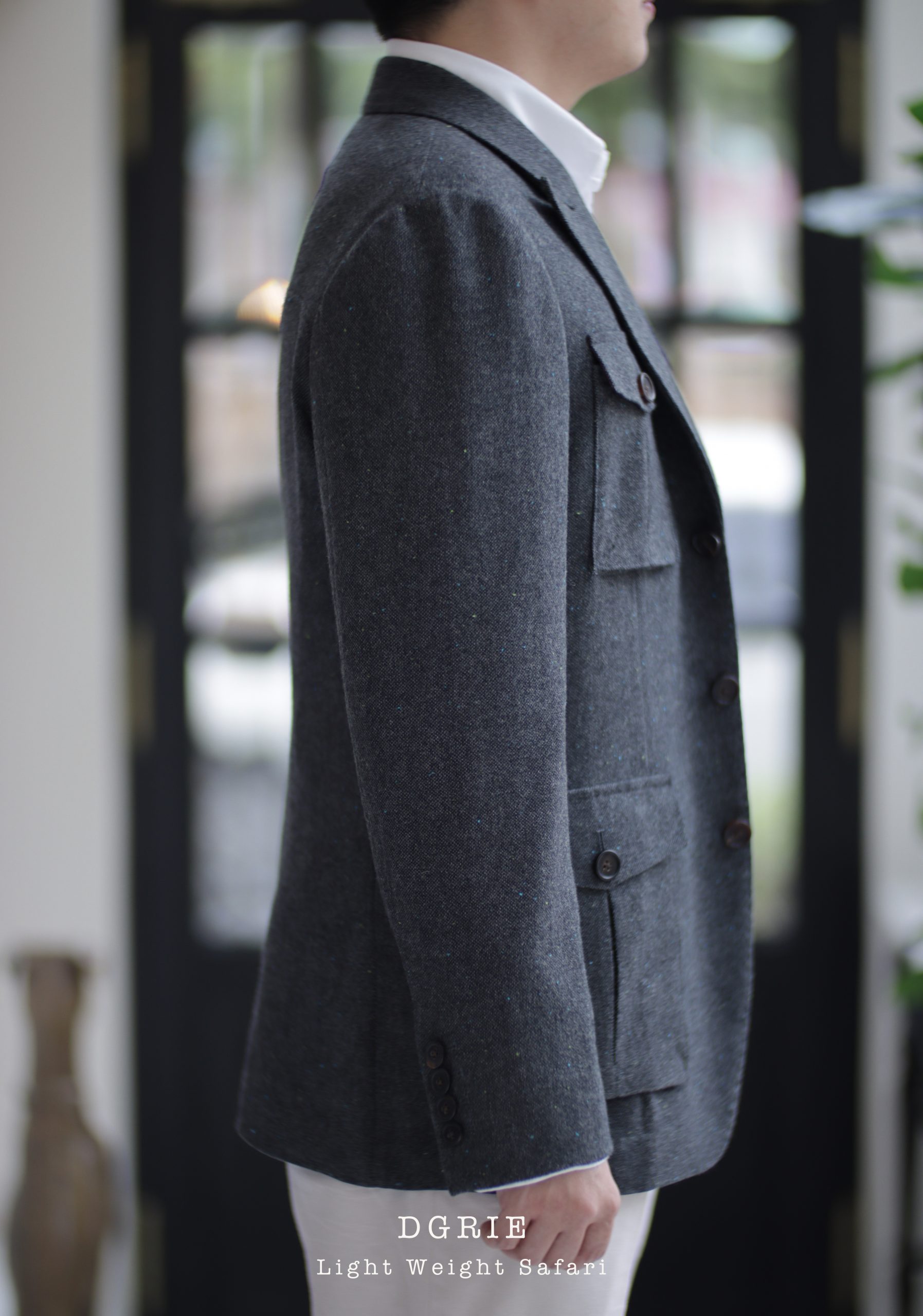 DGRIE FLANNEL WOOL LIGHT WEIGHT SAFARI JACKET