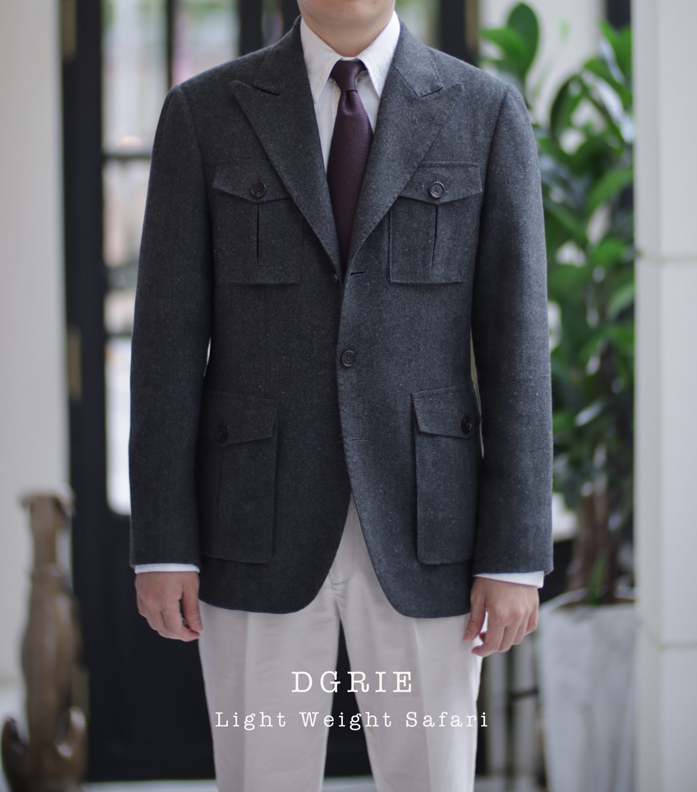 DGRIE FLANNEL WOOL LIGHT WEIGHT SAFARI JACKET