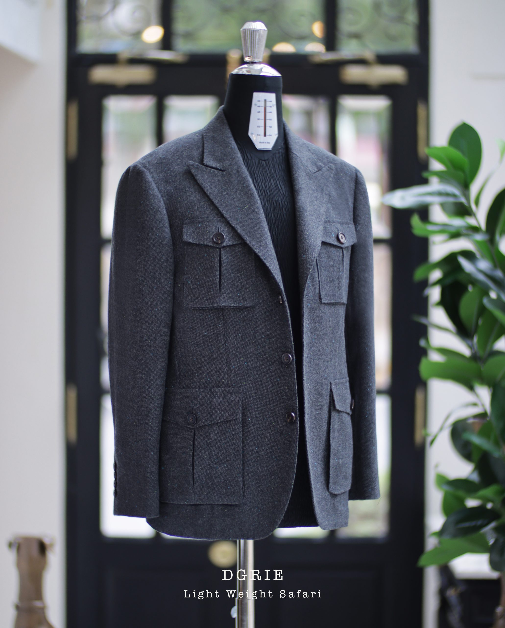 DGRIE FLANNEL WOOL LIGHT WEIGHT SAFARI JACKET