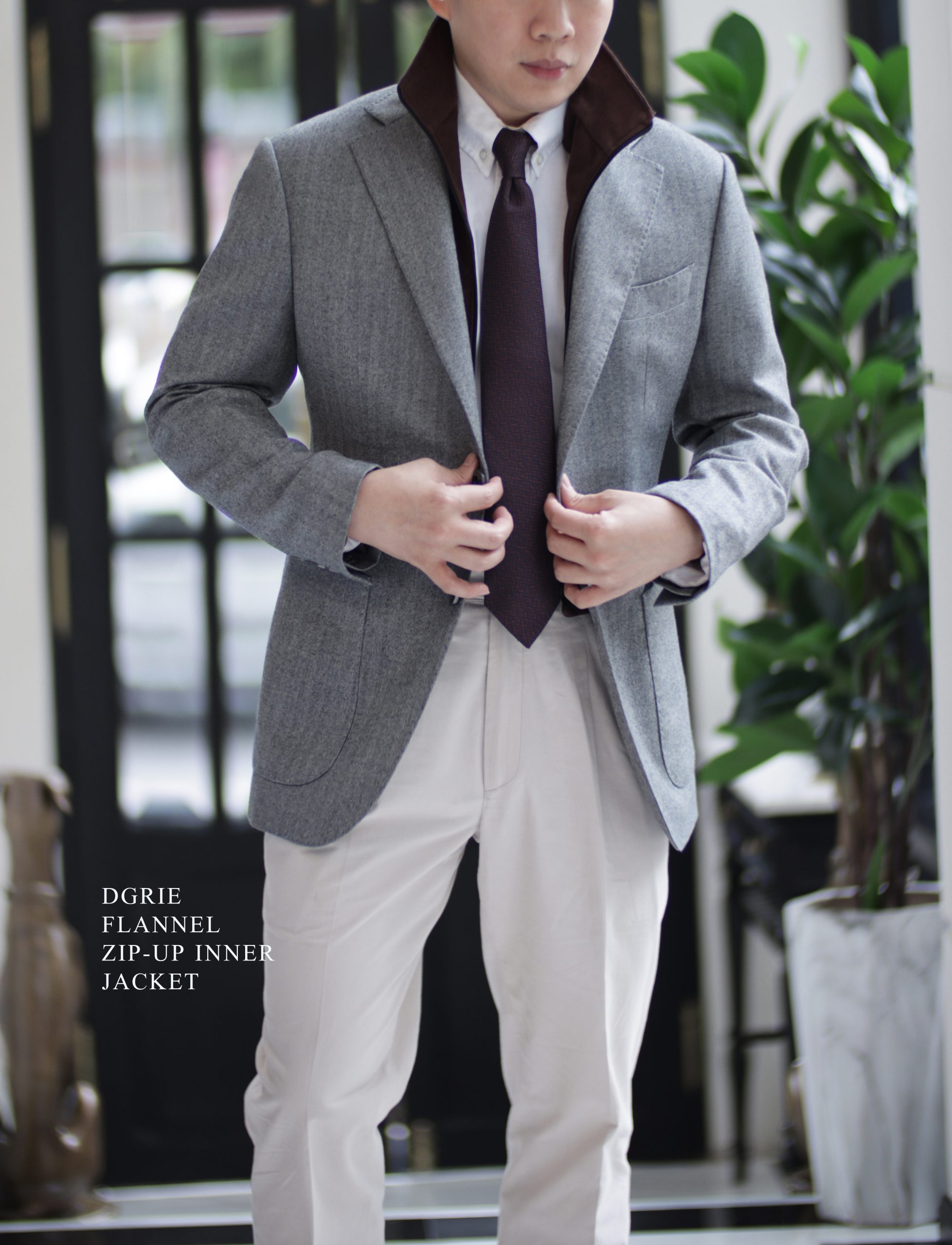 ตัดสูทลำลอง DGRIE FLANNEL ZIP-UP INNER JACKET