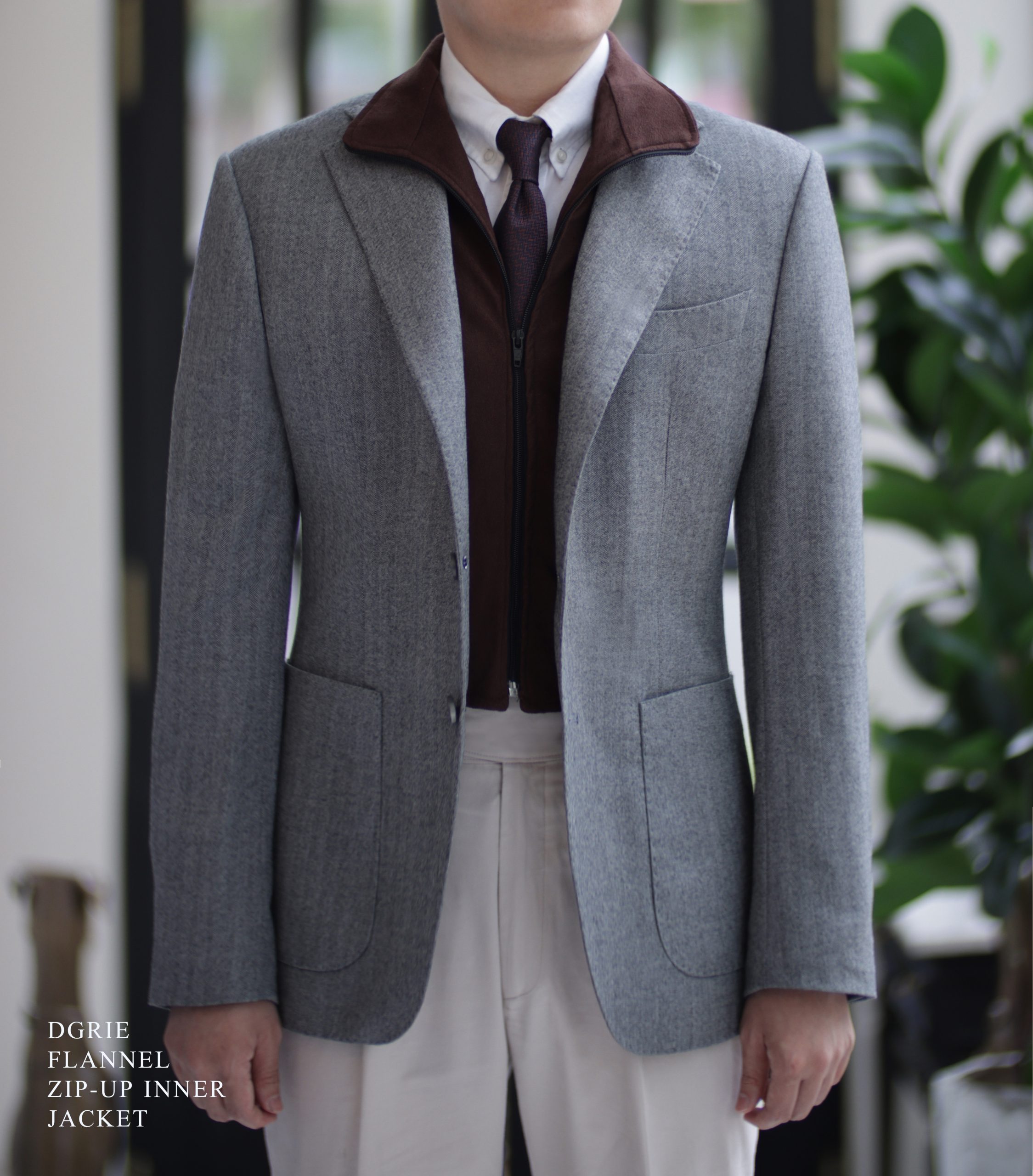 ตัดสูทลำลอง DGRIE FLANNEL ZIP-UP INNER JACKET