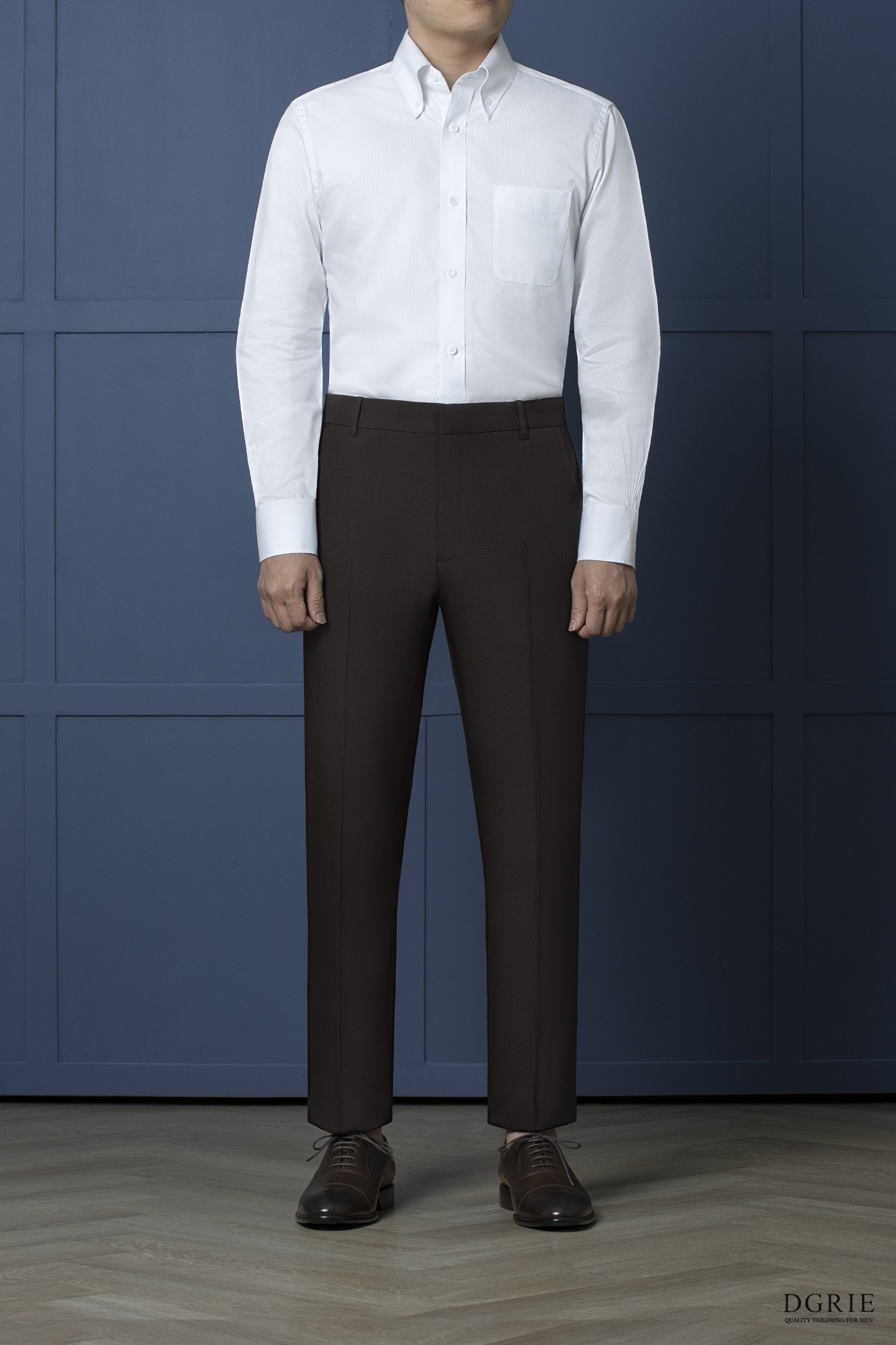 กางเกง DGRIE PLAY - Slim-fit Dark Brown Pants