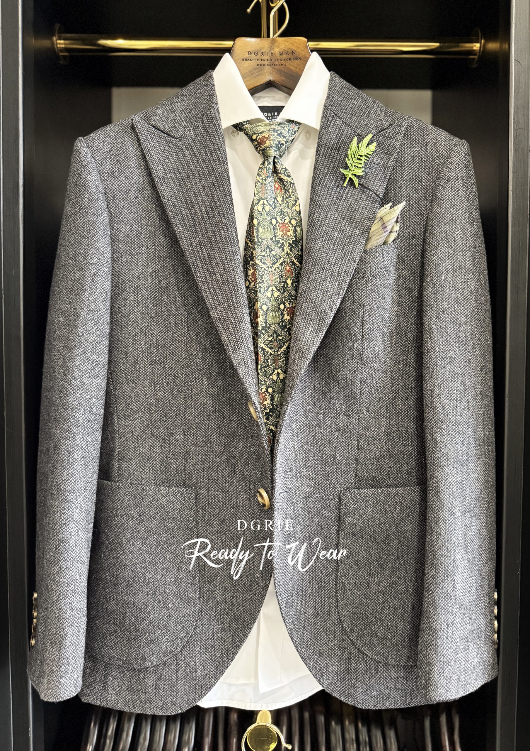 เสื้อสูท DGRIE RTW Micro HerringBone 100% Wool Flannel