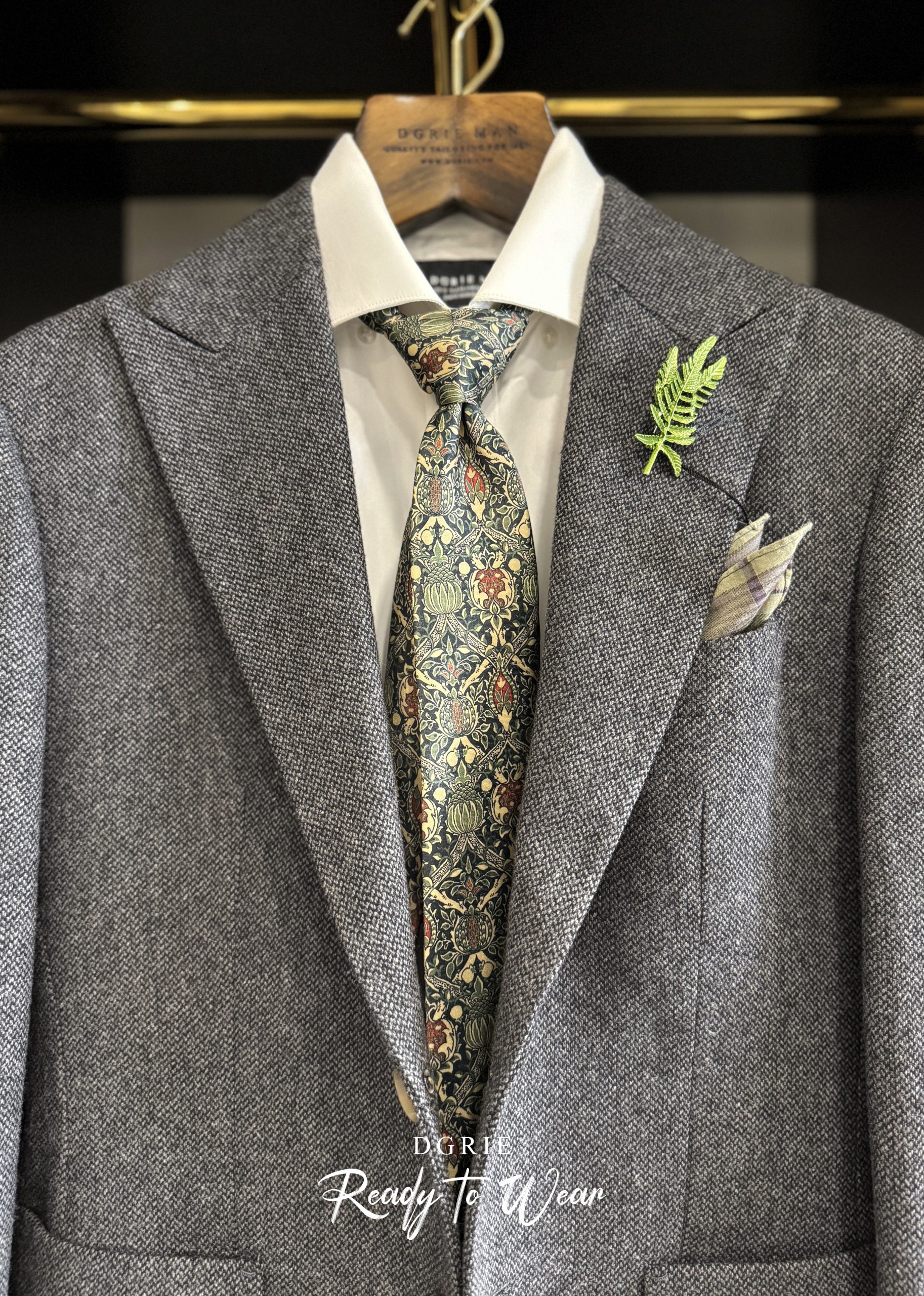 เสื้อสูท DGRIE RTW Micro HerringBone 100% Wool Flannel