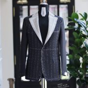 ตัดสูทหางม้า Grey Full Canvas Suits สีเทาโครงงสร้างหางม้า