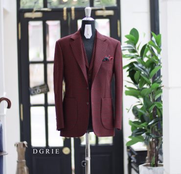 ร้านตัดสูท DGRIE HOUNDSTOOTH Red & Black 3 Piece Suits