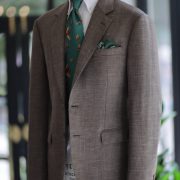 DGRIE Brown Wool Silk Linen Suits
