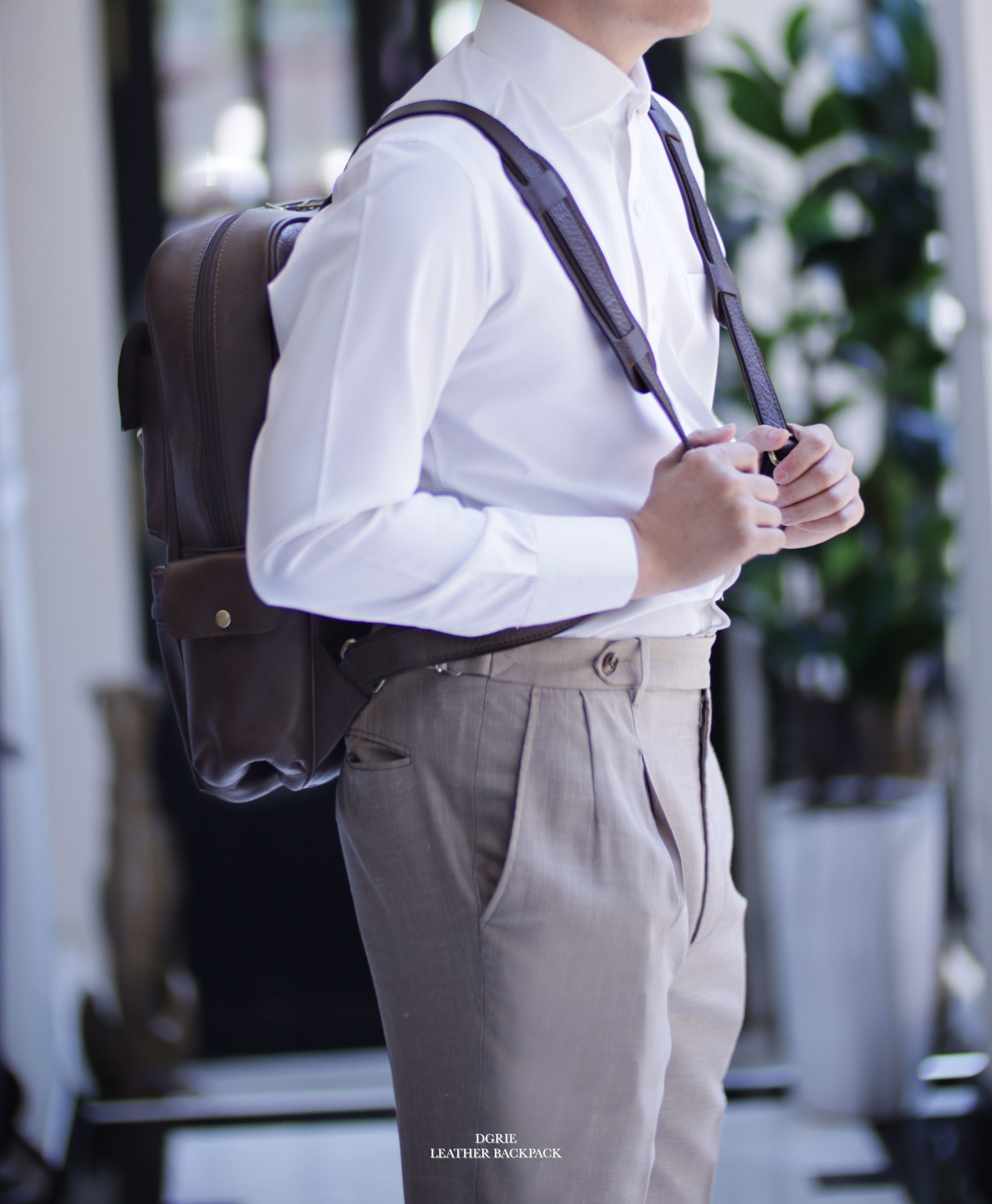 กระเป๋าเป้ สะพายหลัง DGRIE Leather Backpacks for Men