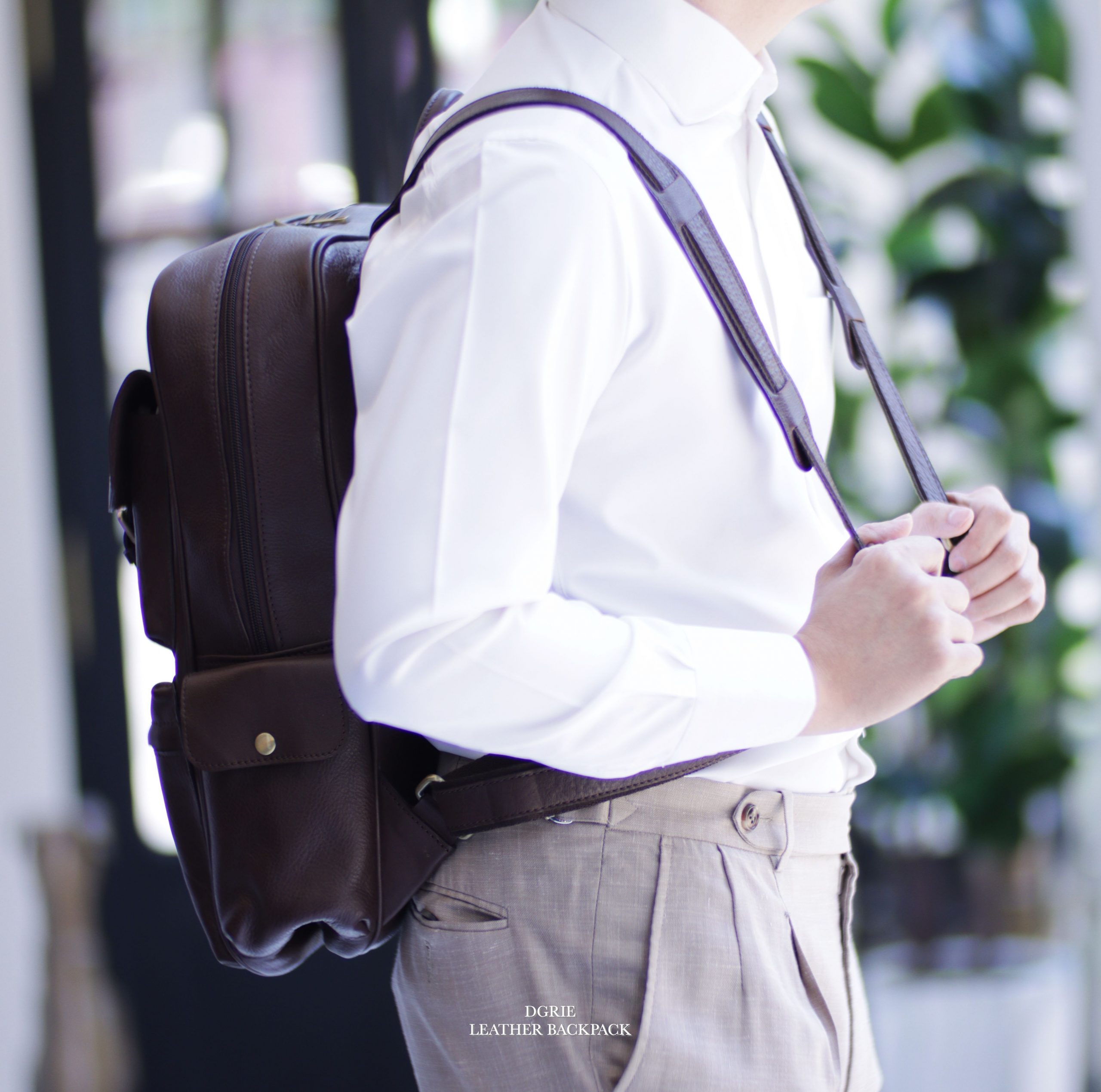 กระเป๋าเป้ สะพายหลัง DGRIE Leather Backpacks for Men