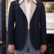 ตัดสูทหางม้าสีกรม DGRIE NAVY FULL CANVAS - Classic Notch