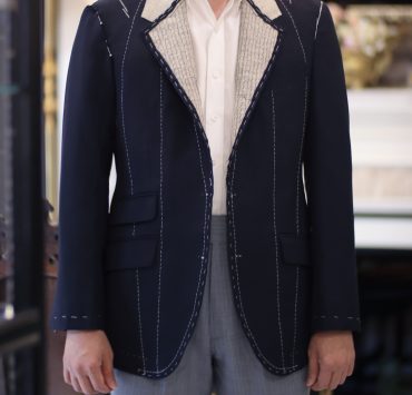 ตัดสูทหางม้าสีกรม DGRIE NAVY FULL CANVAS - Classic Notch