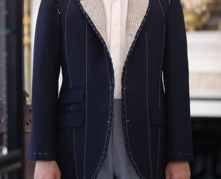 ตัดสูทหางม้าสีกรม DGRIE NAVY FULL CANVAS - Classic Notch