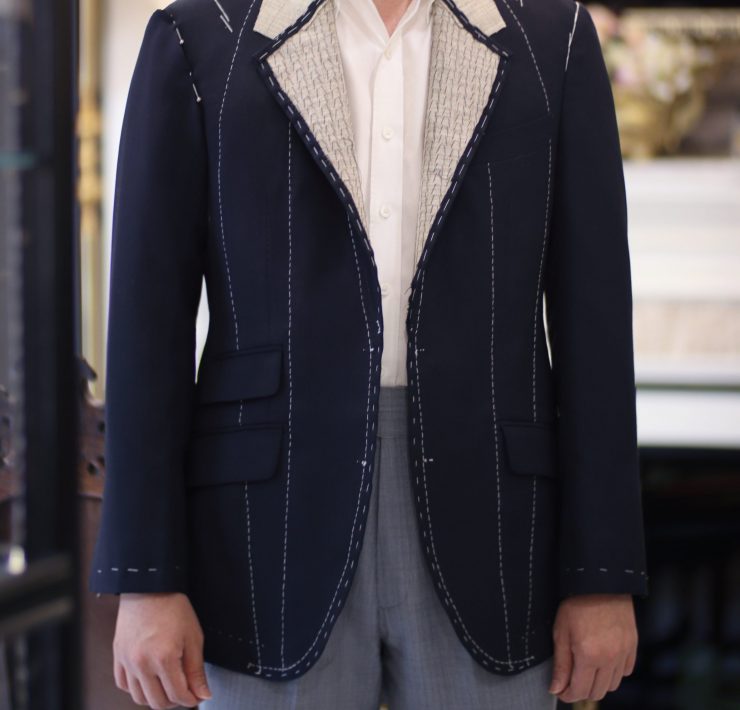 ตัดสูทหางม้าสีกรม DGRIE NAVY FULL CANVAS - Classic Notch