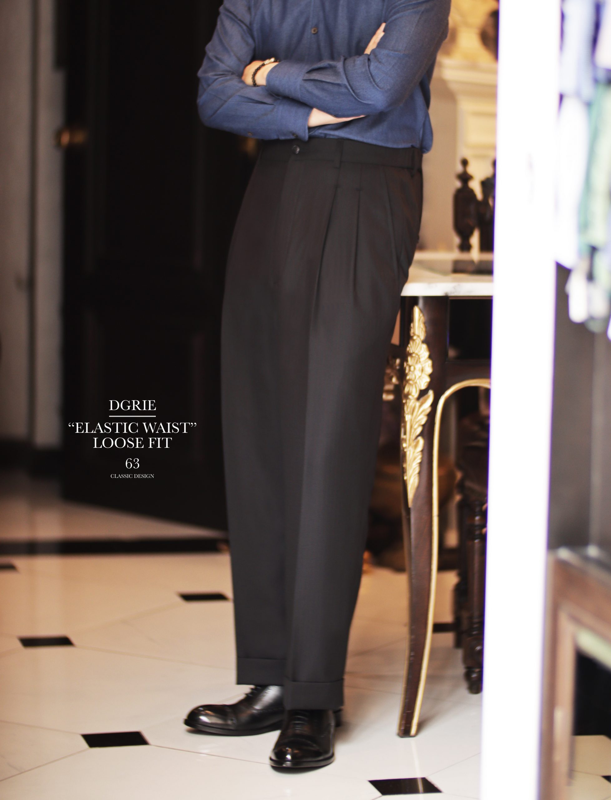 DGRIE PANTS 63 - ELASTIC WAIST LOOSE FIT PANTS