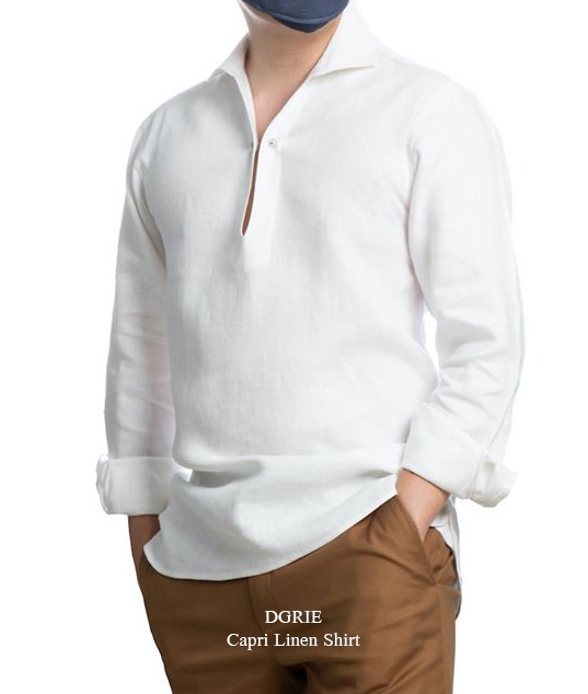 ตัดเสื้อเชิ้ต The Capri Linen Shirt One-Piece Collar