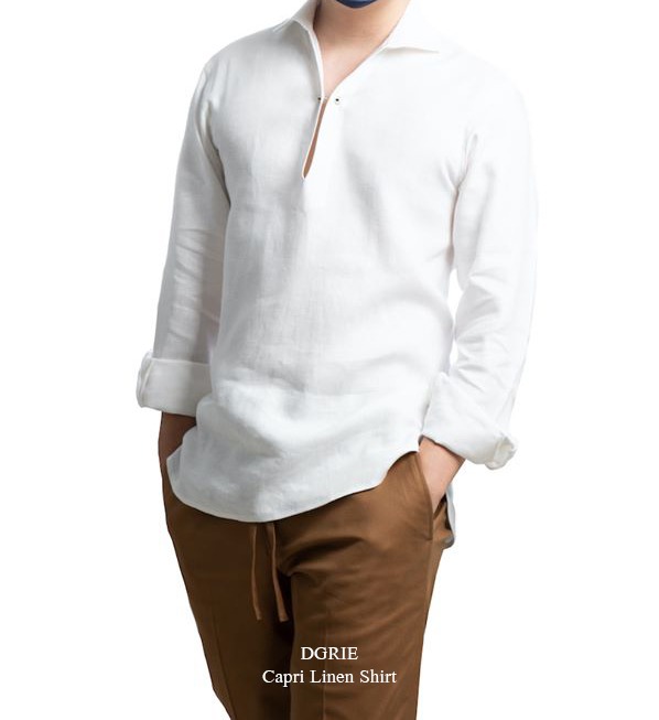 ตัดเสื้อเชิ้ต The Capri Linen Shirt One-Piece Collar