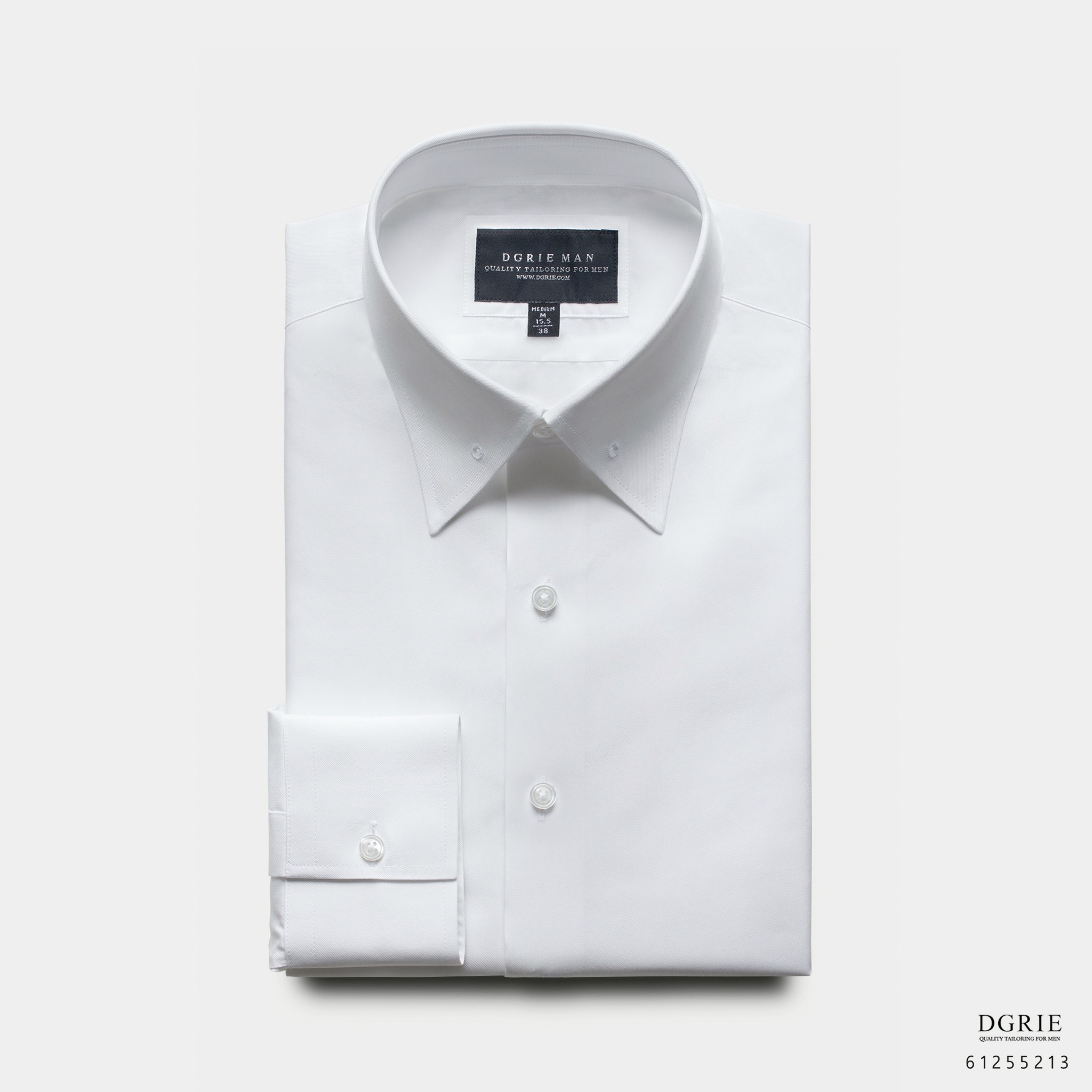 IMG_5717 เสื้อเชิ้ต Cotton Twill Pinned Collar 8cm White Shirt